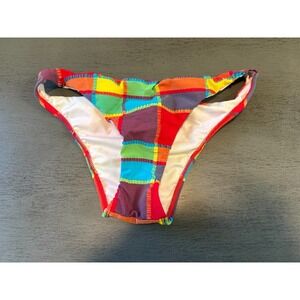 colorful plaid ARMONIA lined swimsuit bikini bottom size 36